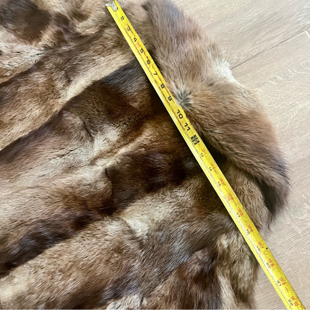 ⭐️ Rare Vintage Beaver Fur Coat Full Length Brown Double Breasted Clouser, Mint - Picture 7 of 9